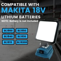 Dorehouse 48W 4800LM LED pracovné svetlo pre 18V akumulátory Makita, s 2 USB portmi, nastaviteľným jasom, prenosný reflektor, stavebné svietidlo, náhrada za DML816 2