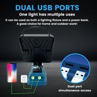 Dorehouse 48W 4800LM LED pracovné svetlo pre 18V akumulátory Makita, s 2 USB portmi, nastaviteľným jasom, prenosný reflektor, stavebné svietidlo, náhrada za DML816 7