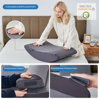 Set de 4 perne ortopedice în formă de pană Dorifine pentru dormit, pernă suport din spumă pentru ameliorarea durerilor de spate și picioare, împotriva refluxului gastric, gri închis 7