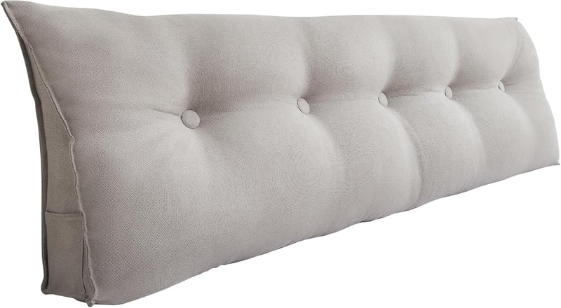 Dorifine háttámlás olvasópárna 140x50cm szürke levehető huzattal