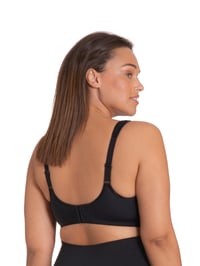 Športová podprsenka Dorina Flex bez výstuže – priedušný mikrovláknový materiál Tactel, dizajn racerback, plné krytie, čierna 100D 6