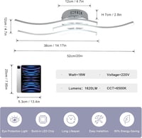 Dorlink LED mennyezeti lámpa 18W 1620 lm 6500K hideg fehér - Ø52 cm 2