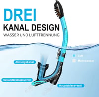 Dorlle Panoráma Snorkel Szett, Vízálló Búvármaszk, Páramentesítő Üveg, 3 Csatornás Légzőcső - Water Green 2