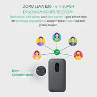Telefon mobil cu clapetă Doro Leva E20 4G pentru seniori - negru 4