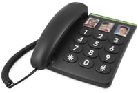 Doro PhoneEasy 331ph káblový telefón s veľkými tlačidlami a 3 tlačidlami s fotografiami – čierny 3
