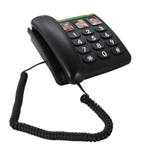Doro PhoneEasy 331ph káblový telefón s veľkými tlačidlami a 3 tlačidlami s fotografiami – čierny 1