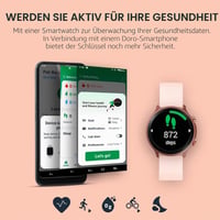 Inteligentné hodinky Doro pre seniorov – dotykové inteligentné hodinky s krokomerom, monitorom aktivity, vodotesný fitness tracker pre mužov a ženy 4