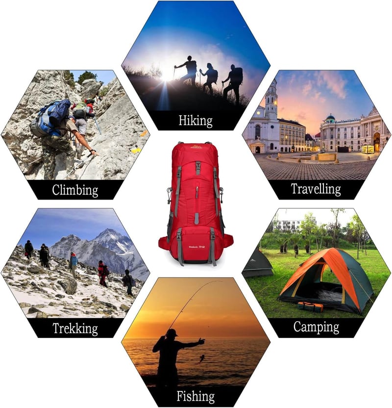 Doshwin 70L Trekking Hátizsák Esővédővel Camping Túrázáshoz