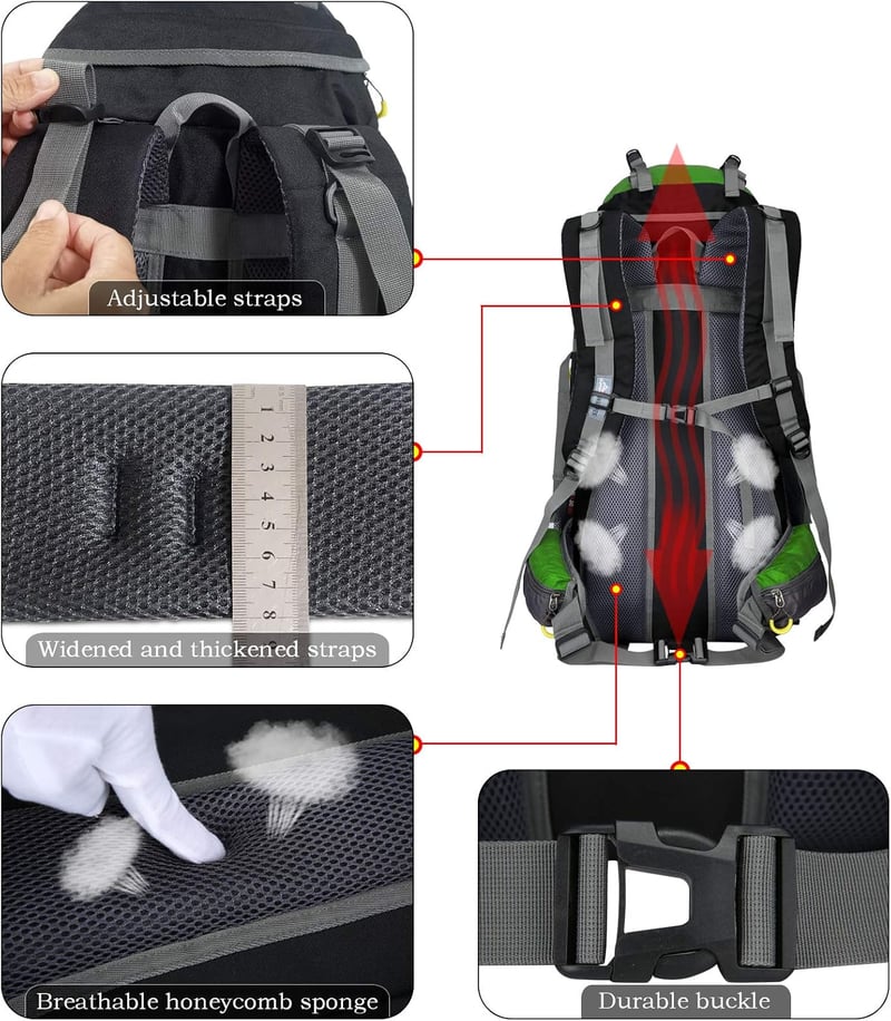 Doshwin 70L Trekking Hátizsák Férfiaknak és Nőknek Camping Utazáshoz