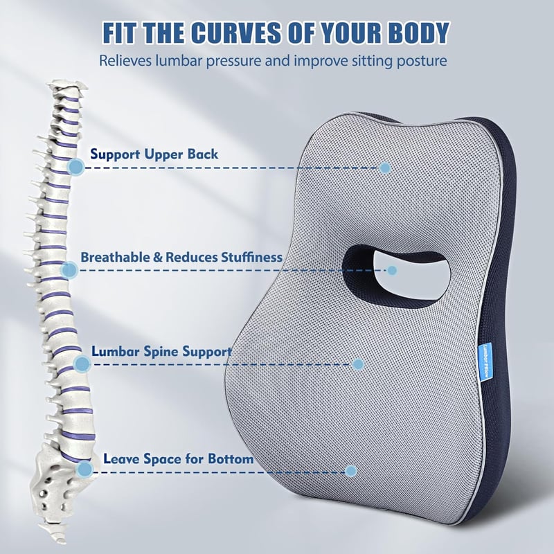 Doteonyou Lumbar Support Párna Irodai Székhez és Autóhoz