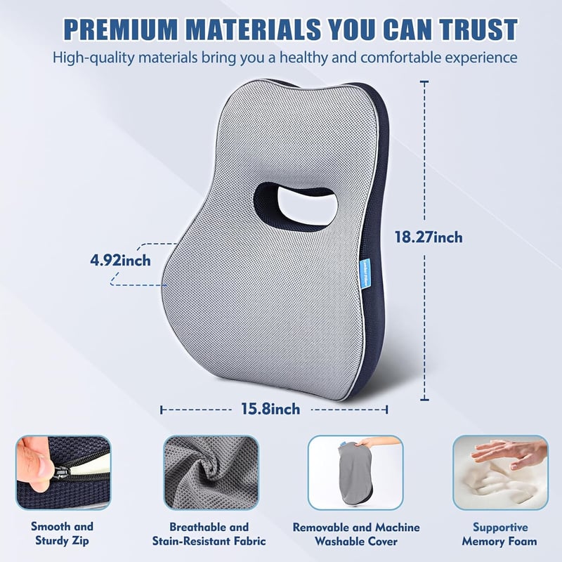 Doteonyou Lumbar Support Párna Irodai Székhez és Autóhoz