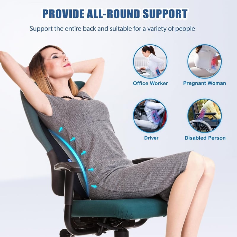 Doteonyou Lumbar Support Párna Irodai Székhez és Autóhoz