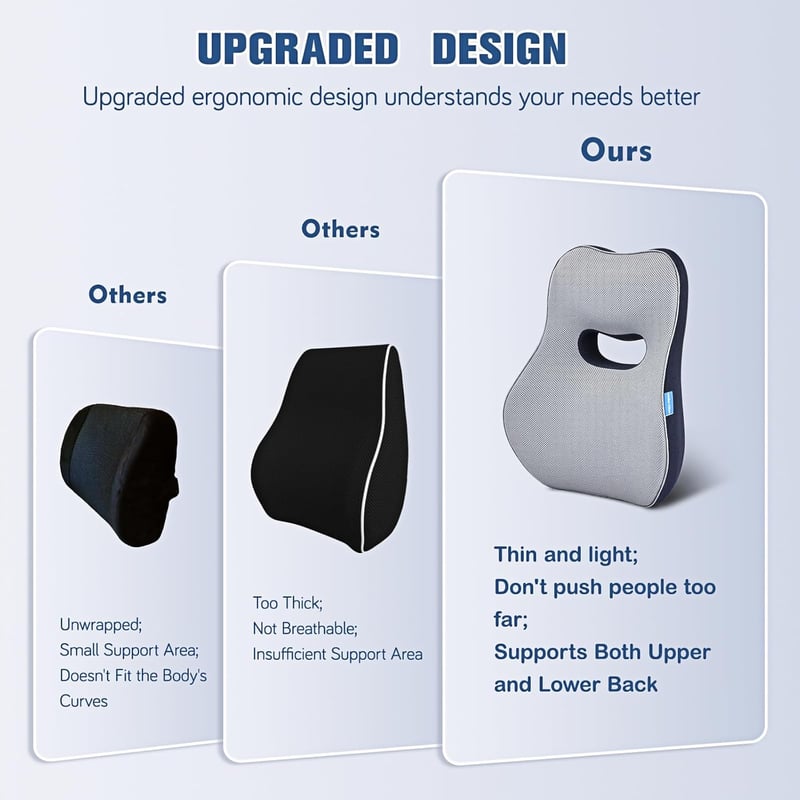 Doteonyou Lumbar Support Párna Irodai Székhez és Autóhoz