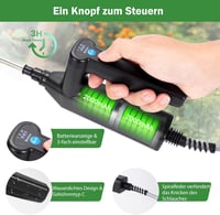 DOUBFIVSY 8L Elektromos Permetező, Akkumulátoros Kerti Permetezőgép Teleszkópos Rúddal, 4 Szórófejjel, 3 Sebességfokozattal, LED Kijelzővel, 4