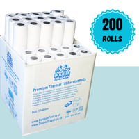 Termopapier do pokladníc Double Dragon 57x40 mm, 200 ks - pre PDQ, POS, EPOS, EFTPOS terminály, kompatibilné s Barclaycard, Verifone, Ingenico, Worldpay, biele 7