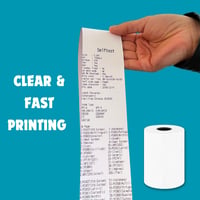 Termopapier do pokladníc Double Dragon 57x40 mm, 200 ks - pre PDQ, POS, EPOS, EFTPOS terminály, kompatibilné s Barclaycard, Verifone, Ingenico, Worldpay, biele 5