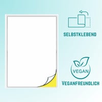 Samolepiaci papier A4 Double Dragon, biely matný – 50 listov, pre atramentové a laserové tlačiarne, rýchloschnúce etikety 6
