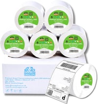 Double Dragon Direct Thermal szállítócímke tekercs, 100x150 mm, fehér öntapadós - 500 db 2