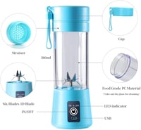 DoubleCare Hordozható USB Turmixgép - 380ml Kék Mini Smoothie Készítő, 6 Pengés Gyümölcsturmix, Shake és Bébiétel Keverő, Intelligens Bizton 8