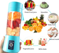 DoubleCare Hordozható USB Turmixgép - 380ml Kék Mini Smoothie Készítő, 6 Pengés Gyümölcsturmix, Shake és Bébiétel Keverő, Intelligens Bizton 4