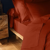 Napínacia plachta Douceur d'Intérieur Lina 180x200 cm, terakota, 100% bavlna, na manželskú posteľ 5