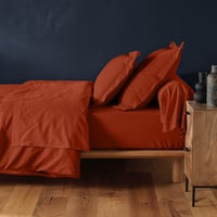 Napínacia plachta Douceur d'Intérieur Lina 180x200 cm, terakota, 100% bavlna, na manželskú posteľ 3