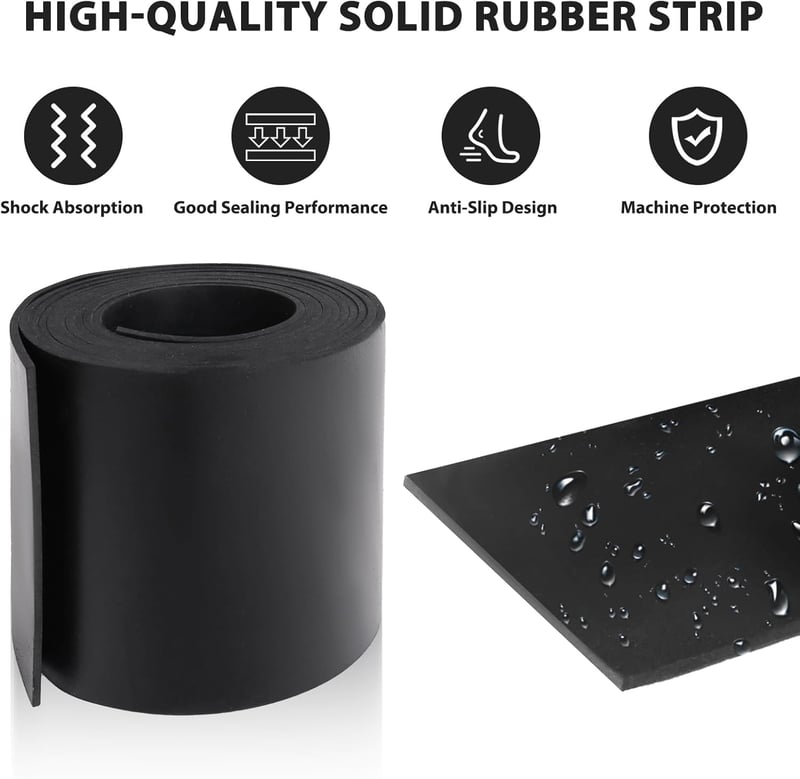 DOUJIAO Neoprén Gumiszalag 200x1,5mm - Tömítés, Padlóvédelem, Csúszásmentes Gumilap