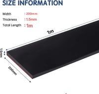 DOUJIAO Neoprén Gumiszalag 200x1,5mm - Tömítés, Padlóvédelem, Csúszásmentes Gumilap 3