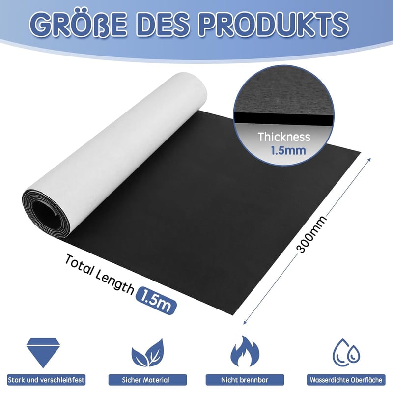 DOUJIAO Öntapadós Neopren Habszalag 300mm x 1,5m Hangszigetelő Hablemez