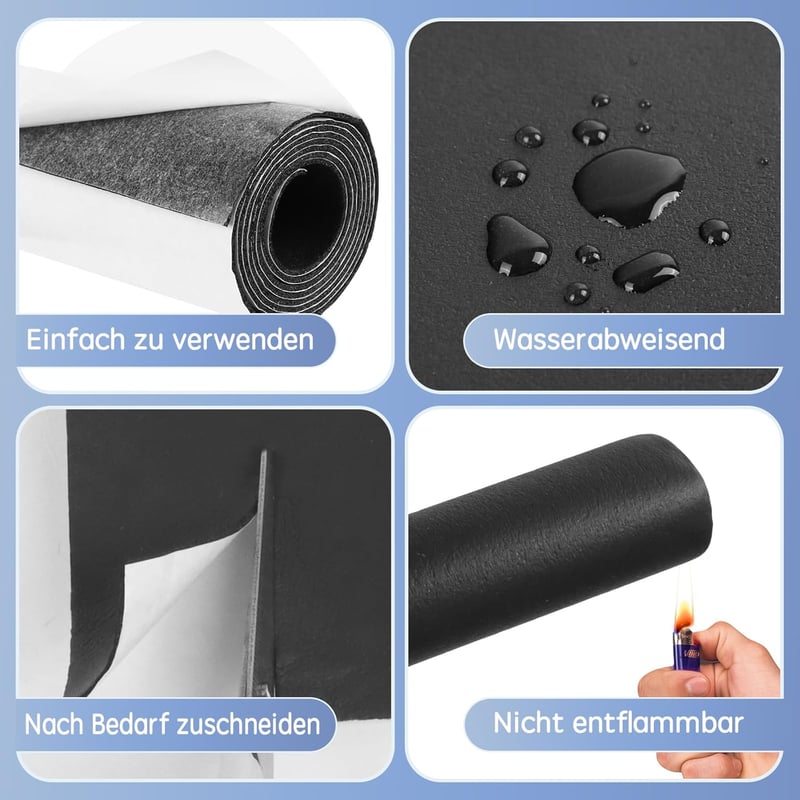 DOUJIAO Öntapadós Neopren Habszalag 300mm x 1,5m Hangszigetelő Hablemez