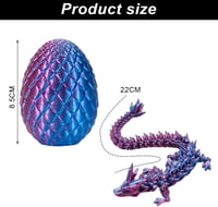Doukesh 3D Nyomtatott Sárkány Tojás Sárkánnyal - 2 db-os Szett Mozgatható Figurákkal, PLA Anyagból, Piros-Kék, Ajándék Gyerekeknek 7