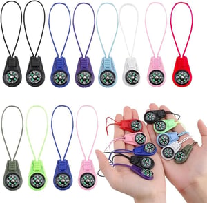 Doukesh mini tájolókompasz kulcstartóval gyerekeknek - 12 db, többszínű – 4 db-os csomag