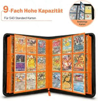 Douper Pokémon kártya album 540 kártyához, 9 zseb, 30 oldal, narancssárga 4