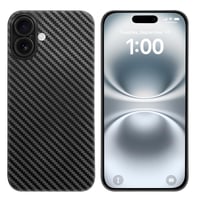 Ultra tenký kryt doupi pre iPhone 16 (6,1 palca) – karbónový vzor, čierny, podpora bezdrôtového nabíjania, super tenký ochranný obal 3