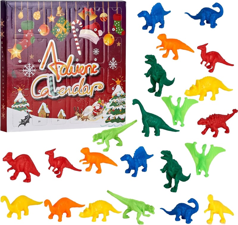 Douthfolle Dinoszaurusz Adventi Naptár 2025 - 24 Napos Karácsony Ajándék Fiúknak 3-8 Év