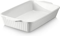 DOWAN 9x13 Kerámia Sütőtál Lasagnához, 4,2 Literes Mély Sütőforma Fehér 1