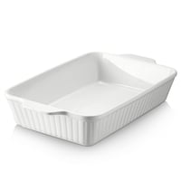 DOWAN 9x13 Keramická zapekacia misa na lasagne, 4,2-litrová hlboká zapekacia forma, biela 1