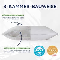 DOWNFOCUS Prémium Párnaszett 80x80 cm, 100% Természetes Lúd Toll, Ergonomikus Nyakpárna 2