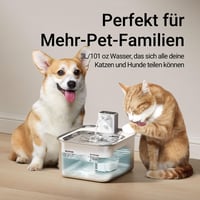 DownyPaws Macska Ivófontána Rozsdamentes Acél Mozgásérzékelős 3L Vezeték Nélküli 7