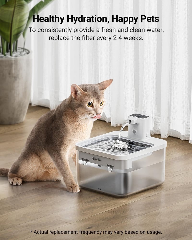 DownyPaws Macska Ivókút Szűrő Csomag - 12 db-os Cserélhető Vízszűrő Betét Ivóállomáshoz - NSF Tanúsítvánnyal