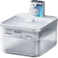 DownyPaws vezeték nélküli automata macska vízszökőkút mozgásérzékelővel 2,5 l, 4000 mAh elem, halk itatókút, fehér 1