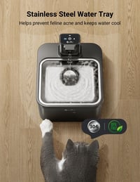 Adăpătoare automată fără fir pentru pisici DownyPaws, cu baterie, negru - Distribuitor automat de apă pentru pisici 6