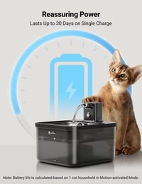 Adăpătoare automată fără fir pentru pisici DownyPaws, cu baterie, negru - Distribuitor automat de apă pentru pisici 4