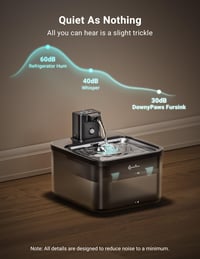Adăpătoare automată fără fir pentru pisici DownyPaws, cu baterie, negru - Distribuitor automat de apă pentru pisici 9