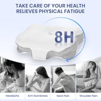 Ergonomický vankúš z pamäťovej peny Dozion na spanie na boku a na chrbte, ortopedická opora krku pre hlavu a ramená, s odnímateľným poťahom, 58x40x10/13 cm 7