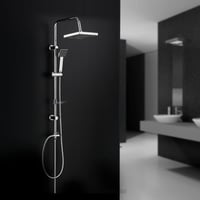 Set de duș pătrat DP RY-S002 - Oțel inoxidabil, finisaj crom argintiu, cu cap de duș tip ploaie 2
