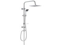 Set de duș pătrat DP RY-S002 - Oțel inoxidabil, finisaj crom argintiu, cu cap de duș tip ploaie 1