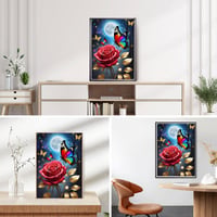 DPHERO Set Pictură cu Diamante 5D pentru Adulți și Începători, Model cu Trandafir și Fluture, Mozaic cu Diamante Rotunde DIY, Decorațiune pentru Casă, 30x40 cm 3