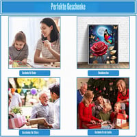 DPHERO Set Pictură cu Diamante 5D pentru Adulți și Începători, Model cu Trandafir și Fluture, Mozaic cu Diamante Rotunde DIY, Decorațiune pentru Casă, 30x40 cm 5