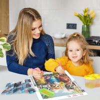 DPHERO Set Pictură cu Diamante DIY „Trei Pisicuțe” pentru Adulți și Începători, Kit Mozaic cu Diamante 5D, Model Pisică cu Flori Sălbatice și Pietre Rotunde, Decorațiune Interioară, 30x30 cm 4